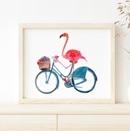 Flamingo on Bike